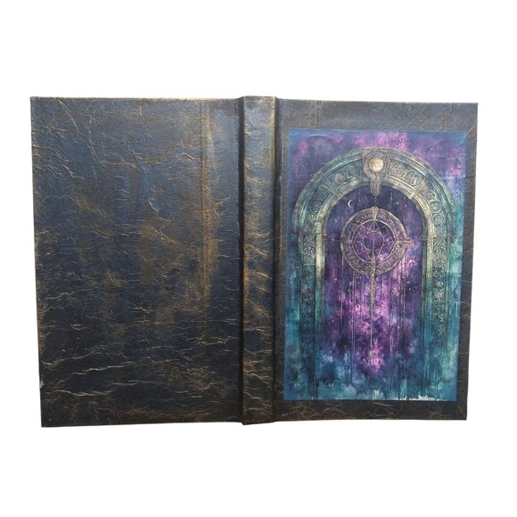 MAGIC Strong Potion Lavender Witch Open Spell Book Decor with Wand - Picture 7 of 7